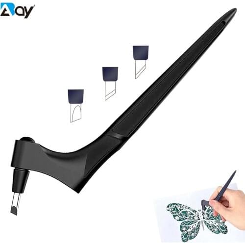 Craft Cutting Tools 360 Degree Rotating Blade Steel Knives Handheld Paper-Cutting With 3 Cutter Heads Leather Paper Carving Diy