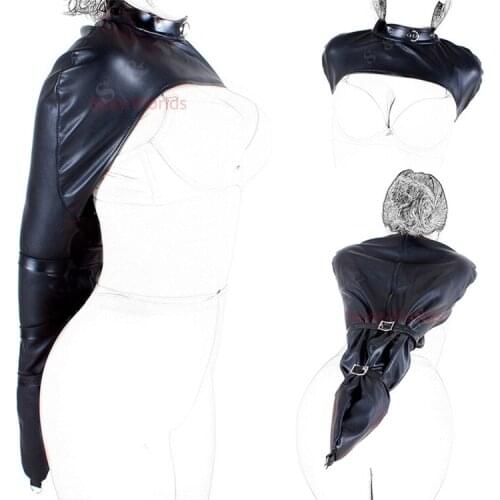Role Play Fetish Bondage Adjustable Black Arm Binder Glove Hand Shoulder Harness Body Restraint