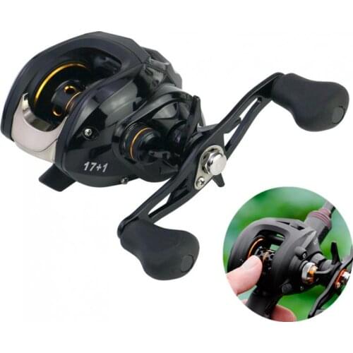 Fishing Bait Casting Reel 17+1BB High Speed 7.1:1 Gear Ratio Braking Force 8KG / 18LB with Right Left Hand Optional