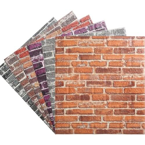 3D Brick Pattern Wallpaper Self-adhesive Wall Sticker DIY Home Living Room Decoration Bed Kitchen Waterproof Wall paper