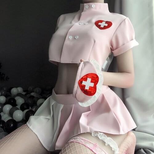 Sexy Cosplay Kawaii Nurse Uniform Role play costumes Sexy Maid Skirt for Sex