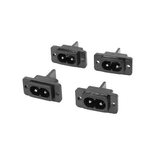 Black Male Plug IEC320 C8 AC Power Socket Connector 7A 2.5V DC 4 Pcs