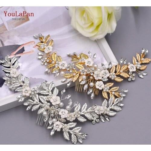 TOPQUEEN HP368 Wedding Comb Hair Accessories Bridal Hair Clips for Wedding Headdress Hair Fascinator Flowers Pins for Weddings
