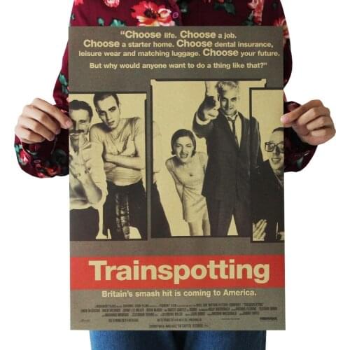 Trainspotting /Ewan McGregor/classic movie film poster/kraft paper/bar poster/Retro Poster/decorative painting 51x35.5cm