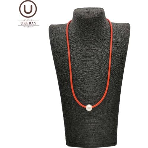 UKEBAY New Pearl Choker Necklaces Short Rope Rubber Jewelry For Female Simple Pendant necklace Bohemia Fashion Accessories Gifts