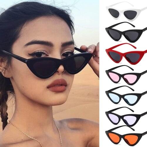 Vintage Cateye Sunglasses Women Sexy Retro Small Cat Eye Sun Glasses Brand Designer Colorful Eyewear For Female Oculos De Sol