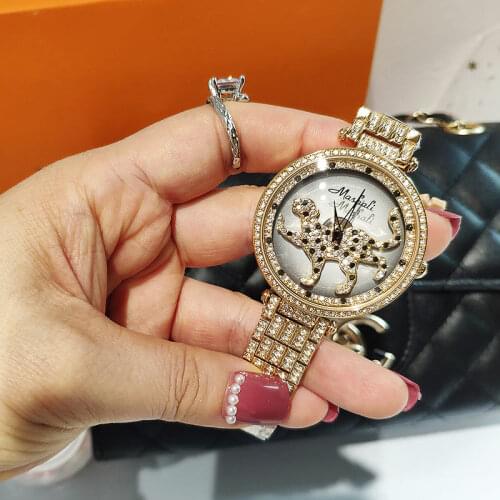 High Quality Leopard Women Watches Quartz Fashion Luxury Designer Brand Gold Watch Women Rhinestone Waterproof Bracelet Watch