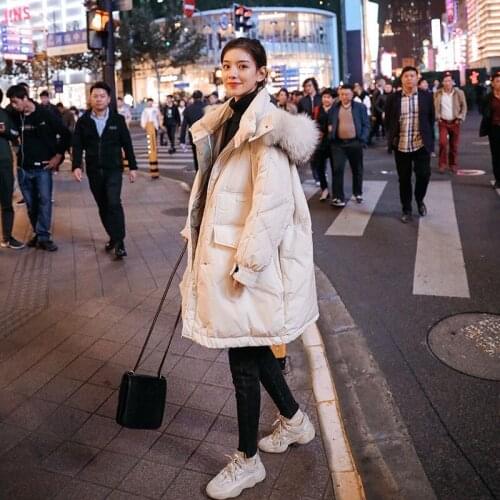 Timis Li Ladies Faux Fur Hooded Coat Long Parka Oversize Jacket mid-long Female Winter Thick Jacket Winter coat