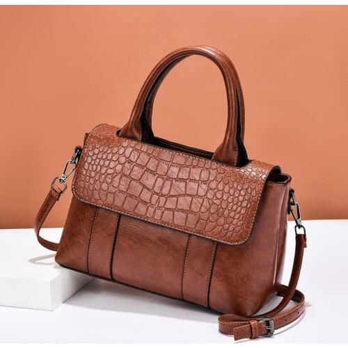 WomenS Large-Capacity Handbag Stone Pattern Ladies Bag 2021 New Fashion Retro Messenger Bag High Quality Womens Shoulder Bag