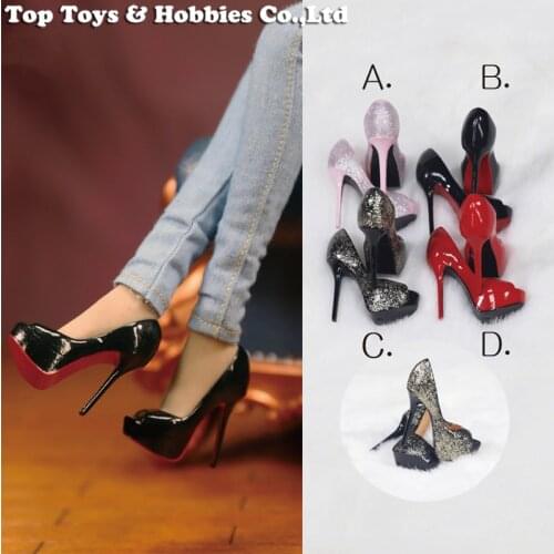 1/6 Scale Female Soldier Shoes Model FT021 Trendy Sexy Fish Mouth High Heels For 12-inch Action Figure Body Doll