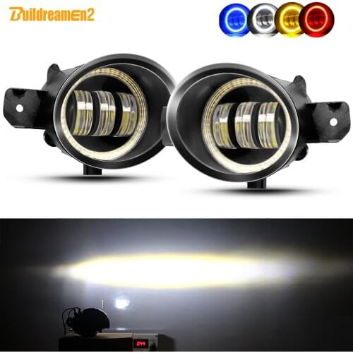 2 X Car Angel Eye Fog Light LED Lens DRL Fog Driving Lamp 30W For Nissan Almera X-Trail Altima Pathfinder March Maxima Primera
