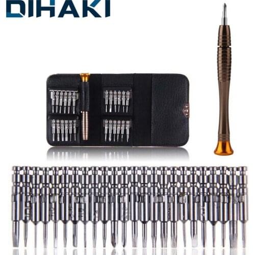 25 in 1 Multi-function Screwdriver Set Disassemble Hand Tools For CellPhone Tablet PC Watch Repair Tool Kits with Leather Case