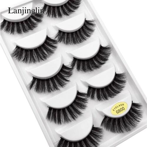 5 pairs 3D mink lashes false eyelashes soft thick natural fake eyelash makeup mink eyelashes extension long maquiagem G800