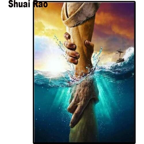5d diy Jesus hand rescue people full square Diamond Painting Embroidery Mosaic Religion deliver Inspirational Gift home art