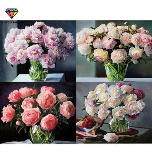 XUEQIXIAOZU Full Round Flower Diamond drawing Diamond embroidery 5D DIY Mosaic painting Home decoration gifts 2020 New