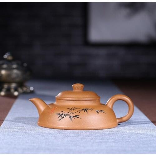 Authentic yixing are recommended by pure manual undressed ore down slope mud flat bamboo pot of kung fu tea tea set