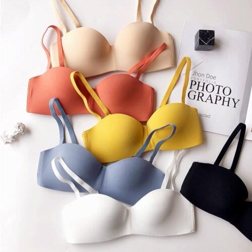 Only a bra ,6 colors seamless push up bras pure color lingerie young girls fashion brassiere wedding dress princess bralette