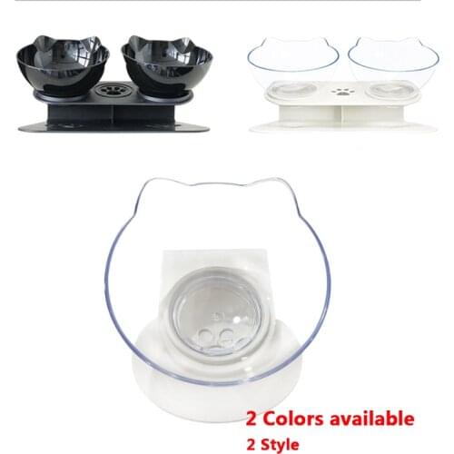 Cat Ears And Neck Guard Non-Slip Single And Double Pet Bowl With Raised Bracket Cat And Dog Feeder Pet Supplies comedero perro
