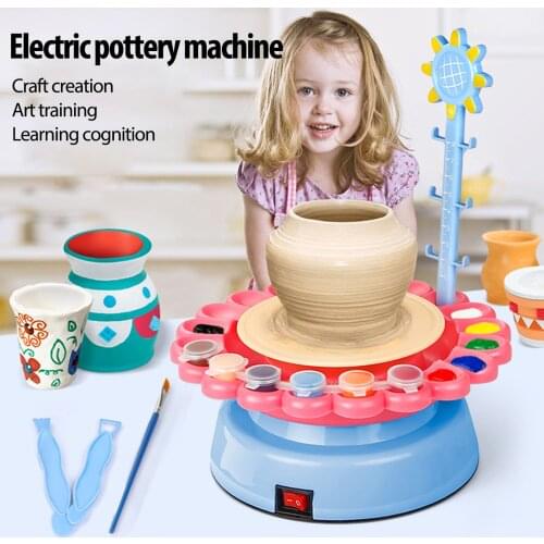 Electric Pottery Wheel Craft Paint Palette Set Art Craft Kit Arts and Crafts Kids Toys Pottery Forming Machine Educational Toy