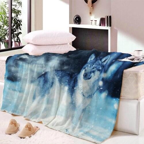 Wolf Animal Custom Fleece Blankets Large and Small Size Throw Blanket Tapestry Sleeping Flannel Blanket Bedding