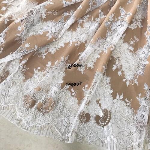 GLace 1pcs/lot 3colour high quality thin cotton eyelash lace fabric for women dress skirt accessories TX1427