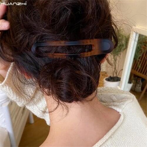 HUANZHI 2021 New Korean Acrylic Headdress Transparent Hair Crab Claws Shark Hairpins for Women Girls Jewelry Hair Accessories