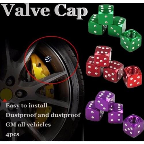 Aluminium Alloy Car Wheel Valve Caps Sieve Cover Universal Gas Zui Gai Tire Cap Dice Accessories Dice Automobiles Motorcycles