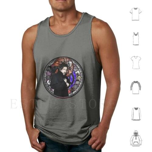Tim Burton Stained Glass Tank Tops Vest Tim Burton Johnny Depp Helena Bonham Carter Sweeney Todd Nightmare Before
