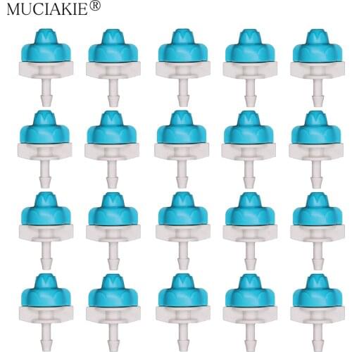MUCIAKIE 20PCS 10L/h Misting Nozzles Garden Irrigation Atomization Cooling Sprinklers 1/4'' Barb Spray Dripper 0.8M Radius Water