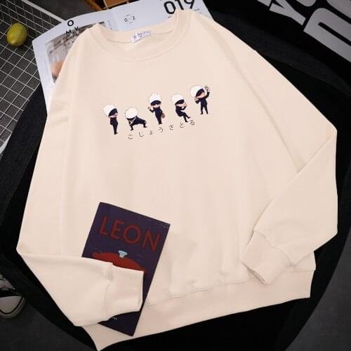 Anime Jujutsu Kaisen Lil Gojo Printed Men Hooded Autumn Oversize Hoodies Loose O-Neck Hoodie Harajuku Fleece Women Clothes