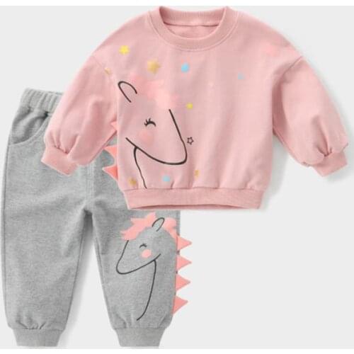 New Kids Baby Clothing Toddler Girls Clothes Spring Autumn Cartoon Long Sleeve Shirt Pants Children Baby Clothes 2Pcs Set 0-5Y