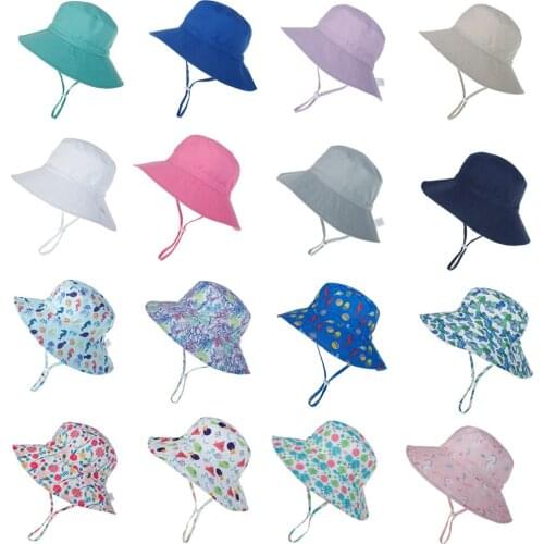 2021 New Summer Baby Sun Hat Children Outdoor Neck Ear Cover Anti UV Protection Beach Caps Boy Girl Swimming Hats For 0-3 Years