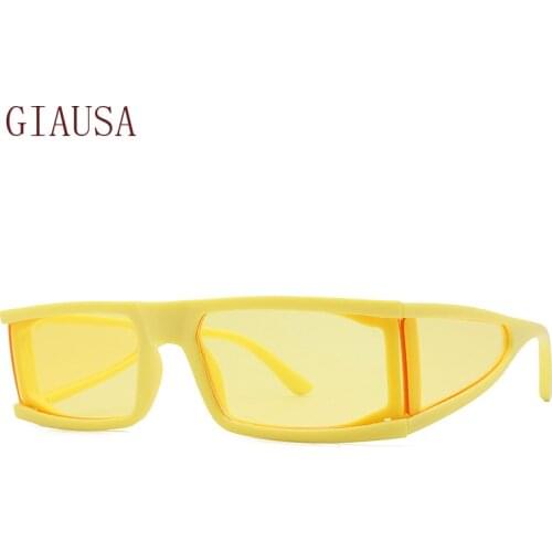 GIAUSA New European and American small frame fashion womens sunglasses and jelly colored Sunglasses yellow glasses luxury
