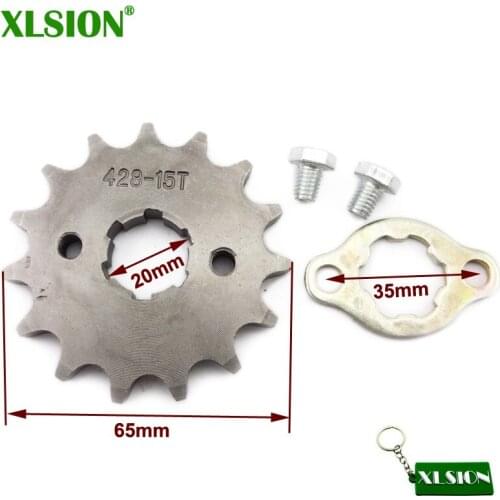 XLSION 428 15 Tooth 20mm ID Front Engine Sprocket For CRF XR50 TTR SSR Pit Bikes