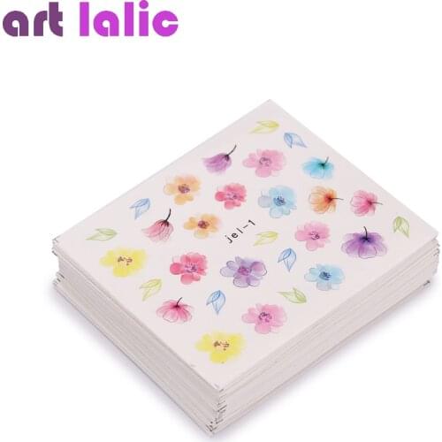 48 Sheets Mixed Flower Feather Pop Art Water Transfer Nail Art Sticker Watermark Decals DIY Decoration For Beauty Nail Tools