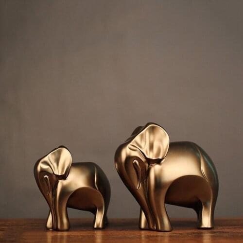 Resin Crafts Creative Gifts home decoration imitation copper to attract wealth elephant
