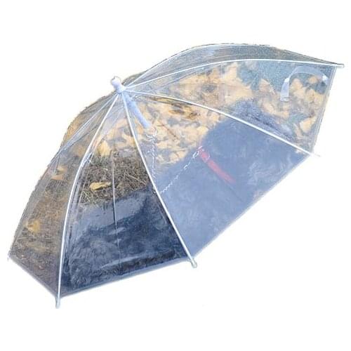 Transparent Pet Dog Cat Umbrella with Built-in Leash Portable Puppy Dry in Rain Umbrella