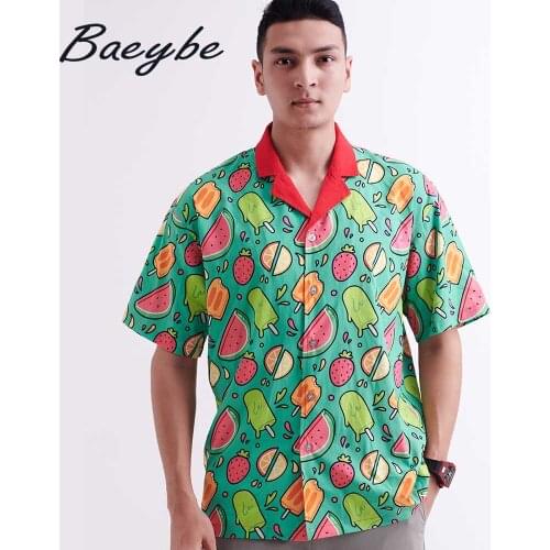 Summer Watermelon Fruit Shirt Beach Chemise Homme Couple Print Short Sleeve Shirts Men Stylish Hawaiian Casual Top Man Clothing
