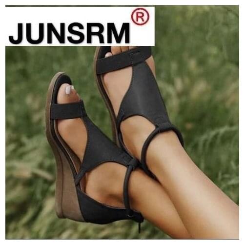 Sandals Foreign Trade Large Size Roman Style 2021 New Versatile Heightened Temperament Wedge Womens Shoes Open Toe Wholesale