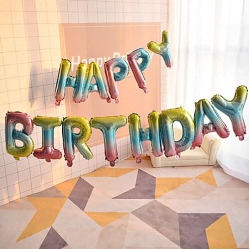 Happy Birthday Letter Balloon 16inch Foil Balloons Birthday Party Decoration Rose Gold Alphabet Air Balls Kids Gifts Toy Ballon