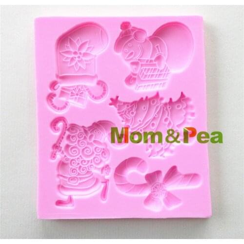 Mom&Pea 0944 Free Shipping Christmas Sock Shaped Silicone Mold Cake Decoration Fondant Cake 3D Mold Food Grade