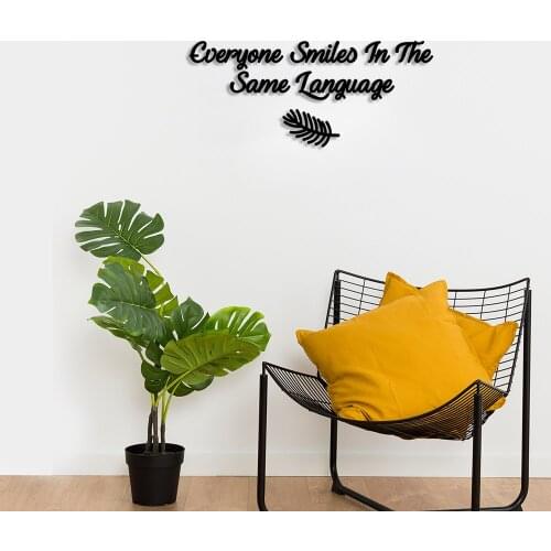 Everyone Smiles In The Same Language Wall Home Accessory Wooden Table 50x21cm