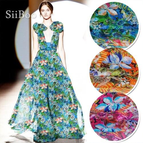 Siiboo 100% natural silk chiffon fabric for women holiday dress spring summer wear Tissu en mousseline de soie sp6463
