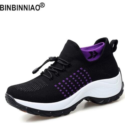 Women Tennis Shoes Fashion Sock Sneakers Breathe Comfortable Nursing Shoes Casual Platform Loafers Non-Slip Walking Shoes