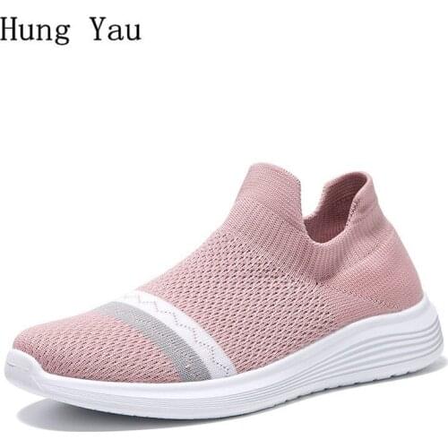 Women Sneakers Flat Casual Shoes Fashion Outdoor Breathable Mesh Slip On Comfortable Female Summer Platform Walking Light Weight