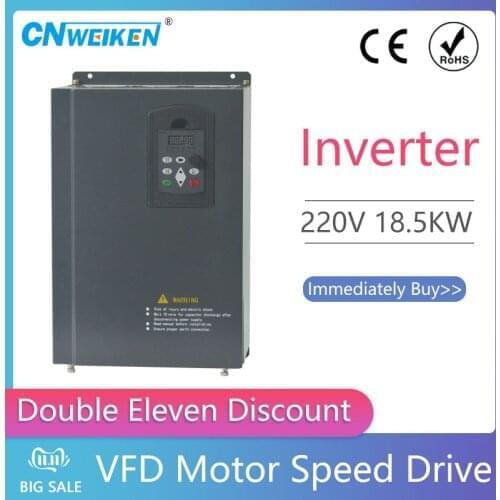 1-Phase to 3-phase 220V 18.5KW Inverter VFD frequency AC drive Local delivery in Spain and Russia
