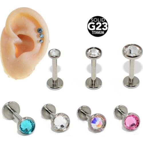 1Pc G23 Titanium 16G 3-5mm Helix Ring Ear Stud Bar Rings Ear Piercing Body Jewelry Labret Lip Ring Tragus Cartilage Earring
