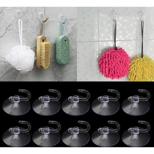 10PCS 4cm Transparent Glass Window Wall Strong Suction Cup Rubber Plastic Hooks Hanger Kitchen Bathroom Door
