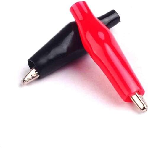 20PCS Black Red Soft Plastic Coated Testing Probe Alligator Clip
