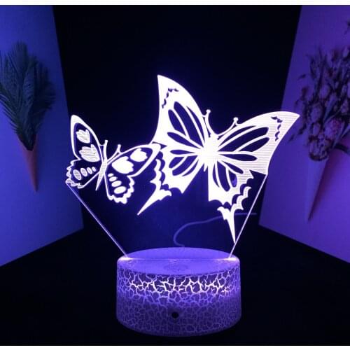 Animal Butterfly 3D Night Light LED Acrylic Table Light for Child Birthday Gift Lamp Home Room Atmosphere Decor Night Light